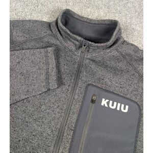 KUIU Base Camp High Loft Sweater Fleece Pullover Mens XL Gray 1/4 Zip Outdoor